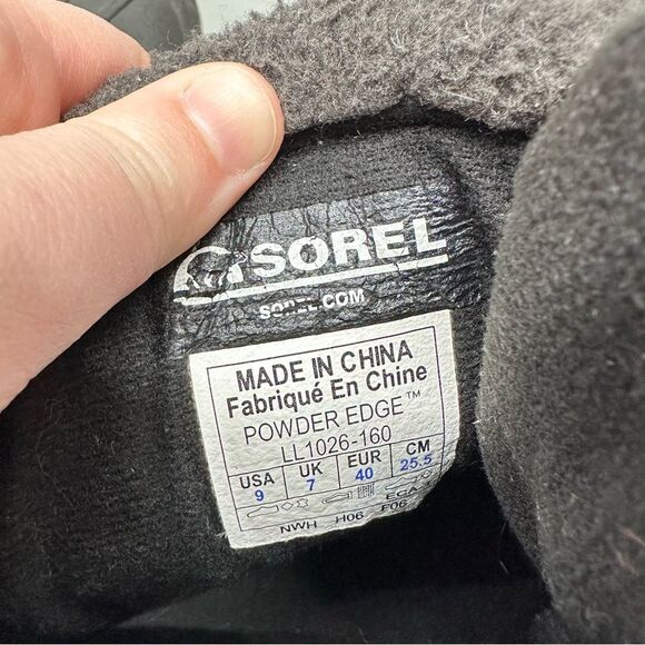 Sorel powder edge tan black suede boots women's 9 - Picture 7 of 7